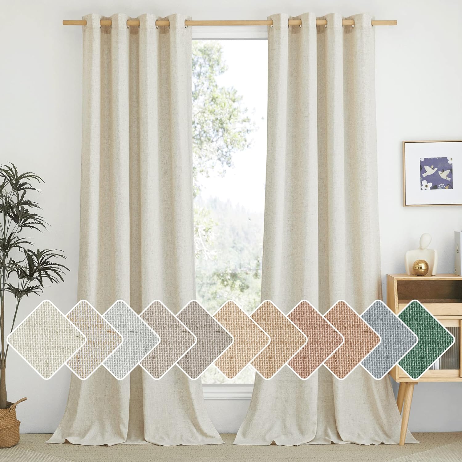 Natural linen curtains