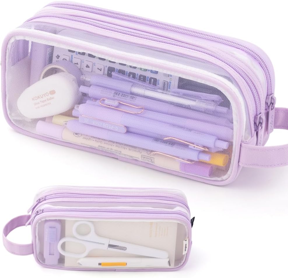 Grid pencil case, transparent pencil case