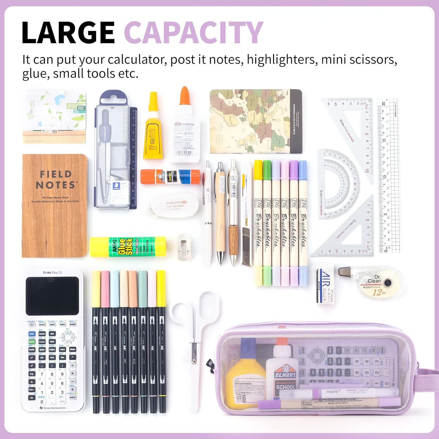 Grid pencil case, transparent pencil case