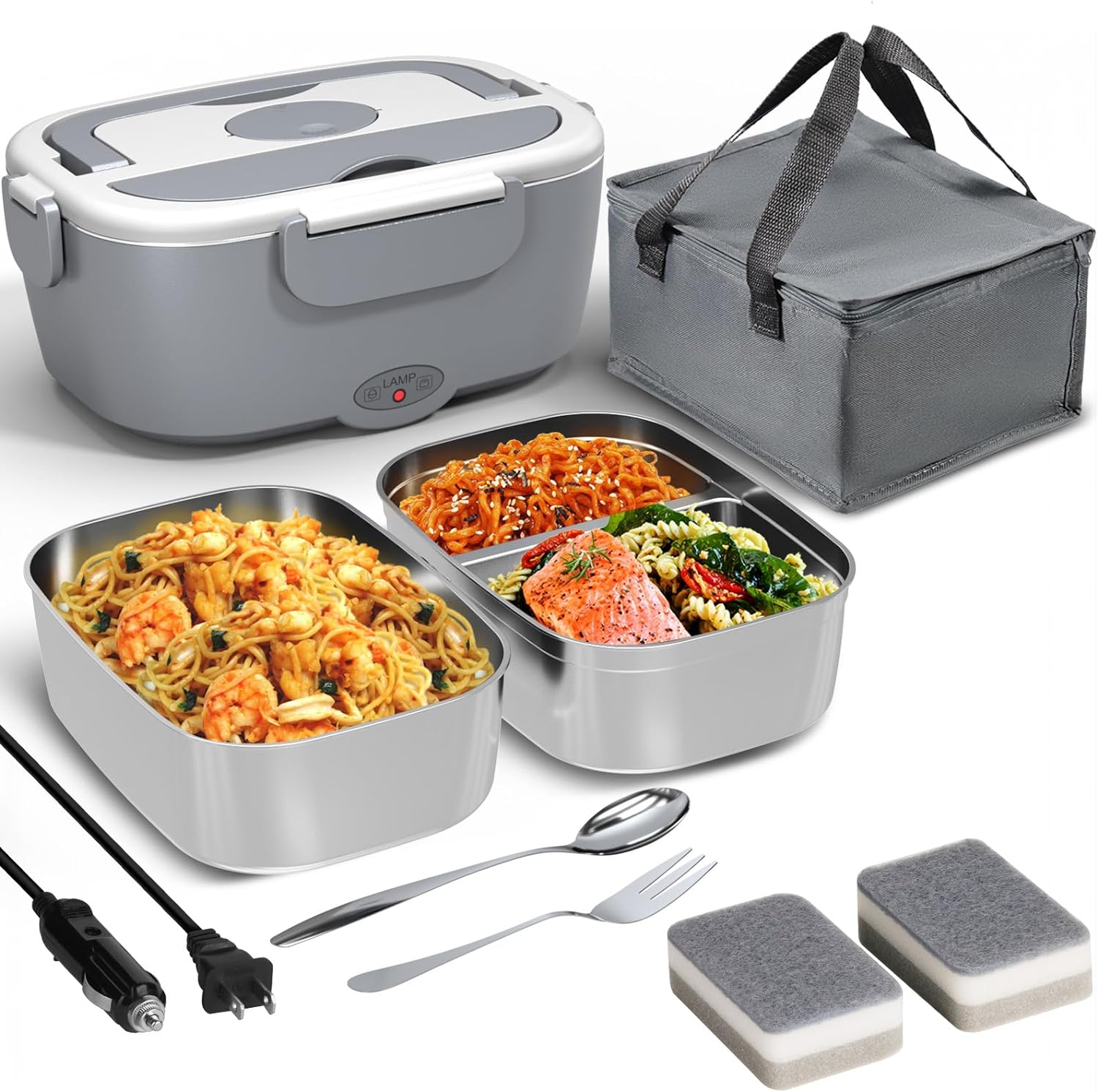 Portable heated lunch box