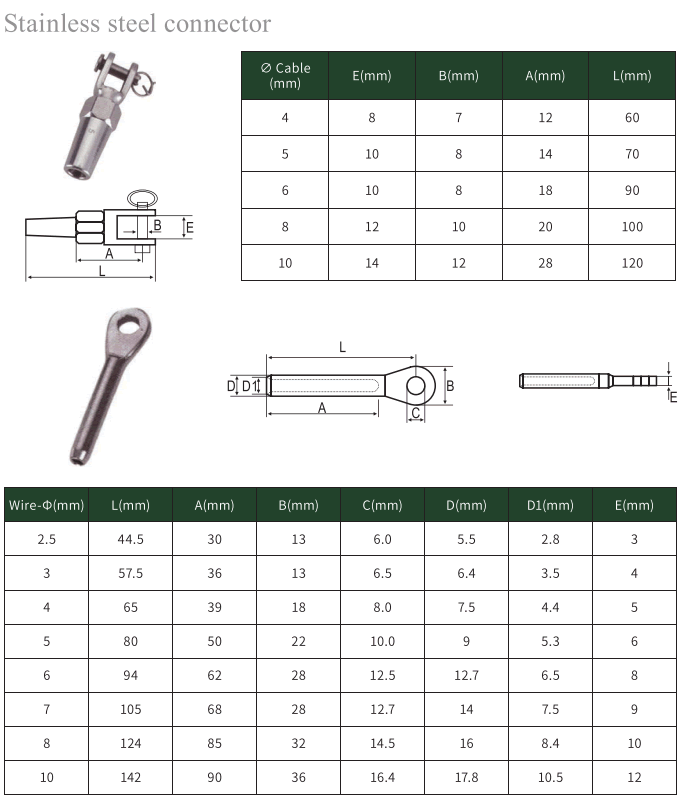 Stainless steel connector