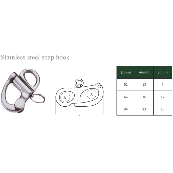 Stainless steel snap hook 2